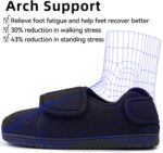 Men Adjustable Straps Slippers Breathable Adjust Closure Diabetic Walking Shoes for Men Extra Wide Width for Swollen Feet All Season Wear Black DarkBlue US8-US13 - Image 4