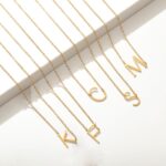 MOMOL Sideways Gold Initial Necklace for Women 18K Gold Plated Stainless Steel Dainty Letters Pendant Personalized Name Necklaces - Image 6