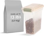 IRIS USA 13 Lbs / 15 Qt WeatherPro Airtight Pet Food Storage Container, for Dog Cat Bird and Other Pet Food Storage Bin, Pet Supplies, Keep Fresh, BPA Free, Clear/Almond - Image 3