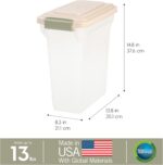 IRIS USA 13 Lbs / 15 Qt WeatherPro Airtight Pet Food Storage Container, for Dog Cat Bird and Other Pet Food Storage Bin, Pet Supplies, Keep Fresh, BPA Free, Clear/Almond - Image 4