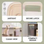 IRIS USA 13 Lbs / 15 Qt WeatherPro Airtight Pet Food Storage Container, for Dog Cat Bird and Other Pet Food Storage Bin, Pet Supplies, Keep Fresh, BPA Free, Clear/Almond - Image 5