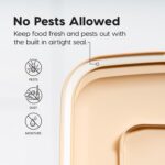 IRIS USA 13 Lbs / 15 Qt WeatherPro Airtight Pet Food Storage Container, for Dog Cat Bird and Other Pet Food Storage Bin, Pet Supplies, Keep Fresh, BPA Free, Clear/Almond - Image 8