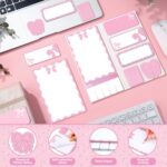 Thenshop 12 Pack Pink Bow Sticky Notes Set, 473 Sheets Bow Self Stick Notepad, Cute Bowknot Memo Page Markers for Scrapbook Notebook Laptop Gift Wrapping Birthday Baby Shower Bowknot Party Favor - Image 5