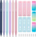 Four Candies Cute Mechanical Pencil Set, 6PCS Pastel Mechanical Pencils 0.5 & 0.7mm with 360PCS HB Leads, 3PCS Erasers and 9PCS Eraser Refills, Aesthetic School Supplies for Girls Writing - Image 10
