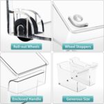 Sorbus Roll Out Bottle Organization Bins - 2 Sizes Pantry Under Sink Organizer with Wheels & Handles - Clear Plastic Organizing Containers for Cleaning Supplies - Kitchen Cabinet Laundry Room Storage - Image 7