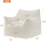 Giant Bean Bag Chairs for Adults with Filling Plush Fluffy Bean Bag Chairs for Teens with Armrests Comfy BeanBag Lazy Couch Sofa Chair for Bedroom Living Room Reading - Image 3