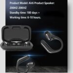 Open-Ear Headphones,Bluetooth 5.3 Wireless Earbuds,5.9g Ultra-Lightweight Sport Earphones with Mic for Running Cycling,Secure Fit for Small Ears (Black) - Image 3