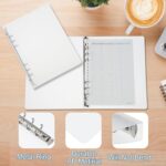 Patikil A6 Binder Cover Refillable Notebook Protector, 3 Pcs PP 6 Ring Clear Frosted Binder for Meeting Notebook Folder - Image 4