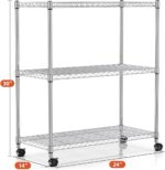 Simple Deluxe Heavy Duty 3-Shelf Shelving Unit with Wheels, Adjustable Steel Wire Shelving, Chrome Metal Shelf Organizer for Kitchen Organization and Storage, 750 lbs Capacity - Image 4