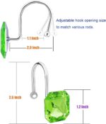 Shower Curtain Hooks Rings for Bathroom, St. Patrick's Day Decorations - Stainless Steel Rust Resistant Rhinestones Square Hangers for Shower Curtains, Clothing, Towels, etc. (Sage Green) - Image 3