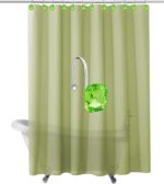 Shower Curtain Hooks Rings for Bathroom, St. Patrick's Day Decorations - Stainless Steel Rust Resistant Rhinestones Square Hangers for Shower Curtains, Clothing, Towels, etc. (Sage Green) - Image 6
