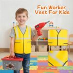 58-Piece Kids Tool Set with Realistic Power Toy Drill & Tool Box & DIY Stickers, Kids Construction Kits, STEM Pretend Play Boy Toys, for Toddlers Boy Ages 3-8 - Image 6