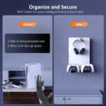NexiGo Wall Mount Kit with Charging Station for PS5 and PS5 Slim/Pro Versions, Dual Controller Chargers, Steel Wall Stand, and Headphone Hanger - Compatible with PlayStation 5 (Disc & Digital) - Image 4