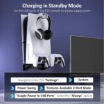 NexiGo Wall Mount Kit with Charging Station for PS5 and PS5 Slim/Pro Versions, Dual Controller Chargers, Steel Wall Stand, and Headphone Hanger - Compatible with PlayStation 5 (Disc & Digital) - Image 7