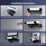 NexiGo Wall Mount Kit with Charging Station for PS5 and PS5 Slim/Pro Versions, Dual Controller Chargers, Steel Wall Stand, and Headphone Hanger - Compatible with PlayStation 5 (Disc & Digital) - Image 9