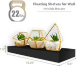 Sorbus Floating Shelves for Wall, Bathroom Shelves Wall Mounted for Kitchen, Bedroom, Living Room, Bathroom Storage, Over Toilet, Hanging Book Shelf for Ｗall Home Decor (Black, 5 Pack) - Image 4