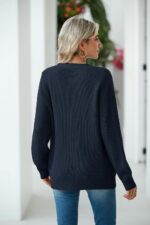 VIISHOW Women Chunky Knit Cardigan Sweater Long Sleeve V Neck Button up Cardigan with Pocket Sweater Coat for Fall and Winter - Image 5