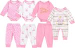 Renotemy Baby Girl Newborn Essentials Clothes 11-Piece Layette Set with Bodysuits, Pants, Hats, Blanket-Infant Gift Outfits - Image 3