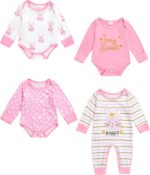 Renotemy Baby Girl Newborn Essentials Clothes 11-Piece Layette Set with Bodysuits, Pants, Hats, Blanket-Infant Gift Outfits - Image 4