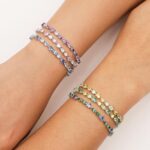 FANCIME 'Dawn' Tennis Bracelets Sterling Silver Colorful Oval Heart Teardrop Gemstones Birthstone Bracelets Fine Jewelry Birthday Gifts for Women 7.2" - Image 5