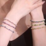 FANCIME 'Dawn' Tennis Bracelets Sterling Silver Colorful Oval Heart Teardrop Gemstones Birthstone Bracelets Fine Jewelry Birthday Gifts for Women 7.2" - Image 6