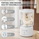 Portable Mini Washing Machine, Compact Portable Washer and Makeup Brush Cleaner, Underwear Washing Machine for Scoks & Small Clothes Idea for Home, Dorm, RV, Hotel & Camping (White) - Image 4