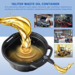 HKTE 16L (4.2 Gallon) HDPE Oil Drain Pan, Large Capacity,High-Density Polyethylene, Anti-Splash - Image 6