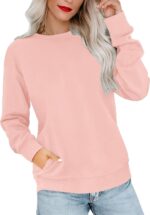 RUMIA Crewneck Fall Sweatshirts for Women Trendy- Women's Plain Long Sleeve Pullover Tops with Pockets Fashion - Image 3