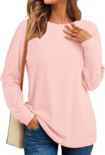 RUMIA Crewneck Fall Sweatshirts for Women Trendy- Women's Plain Long Sleeve Pullover Tops with Pockets Fashion - Image 4