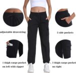 Women's Lightweight Hiking Joggers with Pockets - Water Resistant Cargo Pants for Outdoor Workouts Camping - Image 3