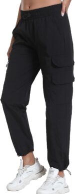 Women's Lightweight Hiking Joggers with Pockets - Water Resistant Cargo Pants for Outdoor Workouts Camping - Image 5