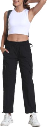 Women's Lightweight Hiking Joggers with Pockets - Water Resistant Cargo Pants for Outdoor Workouts Camping - Image 8