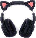 REEYEAR Cute Cat Ears Fits HypreX Cloud/Stinger/Cloud Flight Headsets, Universal Fit Lovely Kitty Adjustable Attachment Straps for Video Live Gaming Headphone, Black & Pink - Image 4