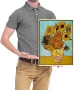 Wieco Art Framed Wall Art Canvas Prints of Sunflower by Vincent Van Gogh Paintings Reproduction Abstract Wall Decorations for Living Room Golden Frame - Image 5