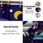 Poedist 4 Pcs Bathroom Shower Curtain Set,Kid's Bathroom Set,Shower Curtain Sets with Rugs(Bath Mat,U Shape and Toilet Lid Cover Mat) and 12 Hooks,Pony - Image 4