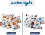 A Nice Night 6Pcs Queen Bedding Set for Boys, Sports Theme Comforter with Curling, Baseball & Basketball Design, Soft Athletic Kids Bedroom Decor(Yellow) - Image 5