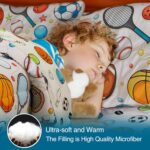 A Nice Night 6Pcs Queen Bedding Set for Boys, Sports Theme Comforter with Curling, Baseball & Basketball Design, Soft Athletic Kids Bedroom Decor(Yellow) - Image 8