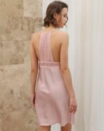 Brosloth Women's Silk Satin Robe Sets 2 Piece Sexy Pajamas Set Sheer Lace Cami Nightgown Lingerie and Silky Robes - Image 5