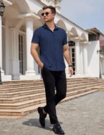 COOFANDY Mens Dress Shirts Button Down Short Sleeve Shirt Summer Shirts Business Casual Wedding Shirt - Image 5