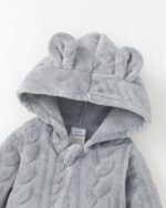 Saeaby Newborn Baby Girl Boy Clothes Fall Winter Infant Long Sleeve Fleece Jumpsuit Romper Hooded Baby Snowsuit Bear Outfit - Image 5