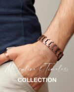 Feraco Men's Copper Magnetic Bracelet and Ring Elegant 99.99% Solid Copper Bracelets with Double-Row Strong Magnets, Magnetic Field Therapy Jewelry - Image 5
