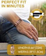Feraco Men's Copper Magnetic Bracelet and Ring Elegant 99.99% Solid Copper Bracelets with Double-Row Strong Magnets, Magnetic Field Therapy Jewelry - Image 8
