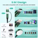 Travel Essentials, Multi Charging Cable for Apple Watch Charger, USBC Cable for iWatch/iPhone 17 Charger, Airplane Gadgets Gift Ideas USB C Cord Compatible with iWatch 11/iPhone 17/Galaxy/Car-5F 2PCS - Image 4