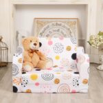 Kids Sofa, 2-in-1 Flip-Out Foam Couch, Foldable Soft Play Lounge Chair, White - Image 7