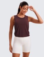CRZ YOGA Pima Cotton Large Armhole Tank Tops for Women - Workout Sport Athletic Yoga Running Gym Loose Crop Sleeveless Shirts - Image 3