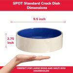SPOT Standard Crock Dish - Heavy Duty, Non-Slip, Round Ceramic Food/Water Bowl for Pets, Ideal for Medium to Large Dogs or Multiple Animals, Dishwasher Safe - 9.5 in, 8 Cups, (64 Oz) - Image 3