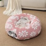 Cat Tunnel for Indoor Cats, Cute Peekaboo Cat Cave with Dangling Balls, Pet Donut Tunnel Bed with Circle Mat for Puppy Kitten Rabbit, Pink - Image 6