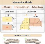 MYSKY HOME Couch Cover for Sectional Sofa, 2 Pieces Chenille Couch Covers for L Shape Sofa Cover, Furniture Protector for Pets, Kids, Sofa Slipcover for 2-3 Cushion Couch (71"x118"+71"x118", Beige) - Image 7