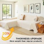 MYSKY HOME Couch Cover for Sectional Sofa, 2 Pieces Chenille Couch Covers for L Shape Sofa Cover, Furniture Protector for Pets, Kids, Sofa Slipcover for 2-3 Cushion Couch (71"x118"+71"x118", Beige) - Image 9