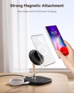 Magnetic Charger Stand for Samsung S25/S24/S23/S22/Z Flip7/Z Flod7 & iPhone Air/17/16/15/14/13/12, Detachable Wireless Charging Station Compatible with MagSafe (for Samsung) - Image 6